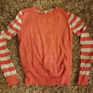 Pink and white light weight sweater
